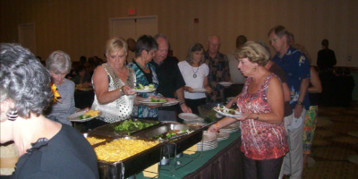 Buffet Line! Margo Murphy, president of the Lynchburg Area Shag Club, leads the way! Buffet Line! Margo Murphy, president of the Lynchburg Area Shag Club, leads the way!