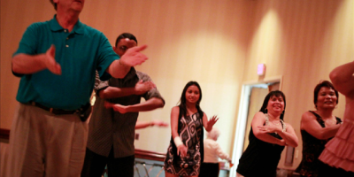 Randy Cunninghan, leading the Macarena! Randy Cunninghan, leading the Macarena!