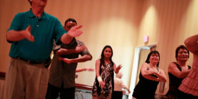 Randy Cunninghan, leading the Macarena! Randy Cunninghan, leading the Macarena!