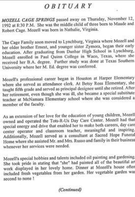 Mozell Cage Sprongs-obituary