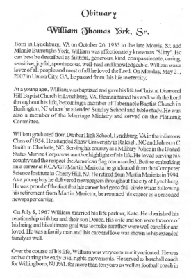 William Thomas York-obituary