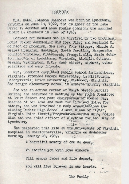 Ethel Johnson Chambers-obituary