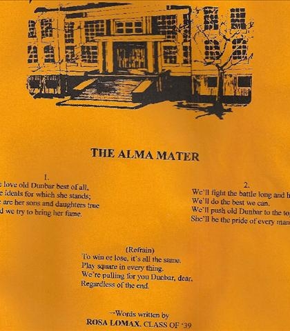 The Dunbar High School "Alma Mater!"
