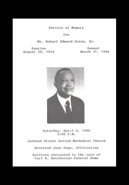 MY DAD! Robert Goins Sr. Anybody who knows my Dad remembers his favorite greeting! "I can't complain, can't complain!" MY DAD! Robert Goins Sr. Anybody who knows my Dad remembers his favorite greeting! "I can't complain, can't complain!"