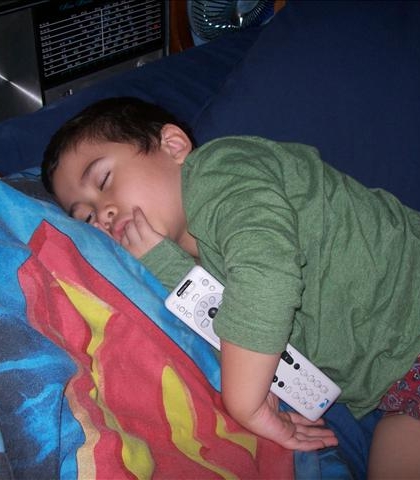 In "Peanuts," Linus has his blanket, Jarred has the TV remote!