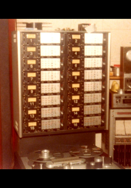The 16 track tape recorder used for recording. You can re-record an instrument if a mistake is made and add it later! Now everything is digital! The 16 track tape recorder used for recording. You can re-record an instrument if a mistake is made and add it later! Now everything is digital!