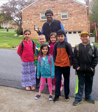 Every school morning, rain or shine, here are the kids that I put on the bus!