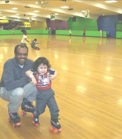 First time on skates at Funquest!