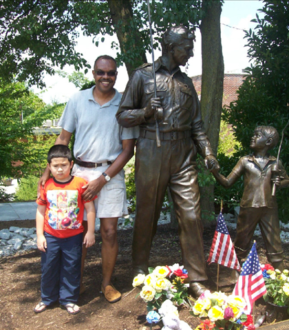 The statue of Andy & Opie at the Andy Griffith Museum in Mt. Airy N.C! I am an Andy fan...are you?