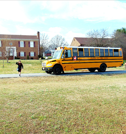 Jarred, getting off Mr. Stokes bus, 2018!