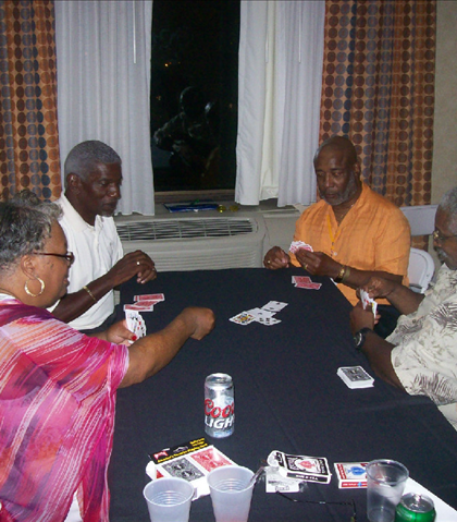 What are Cleo Thornhill, Mike Tinsley, and Ed Stamps doing? Now you know that Odessa Hubbard had to get up a card game.....seems like I have said this before?