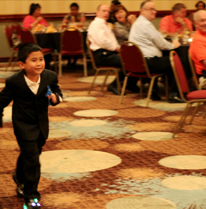 Jarred, having fun at Dad's suprise birthday party!