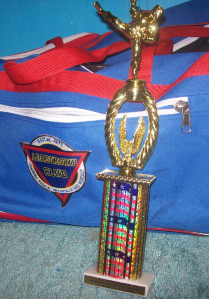 Jarred's Karate Citizenship awards trophy!
