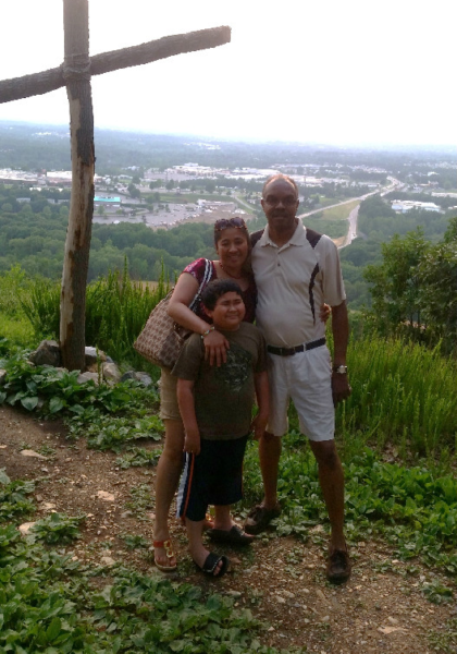Hiking on Liberty Mountain! This is the spot where you can see the big "LU!"