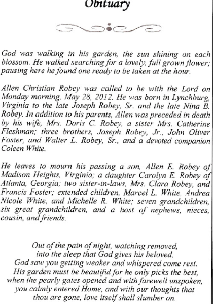 Allen C. Robey-obituary