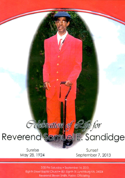 Rev. Samuel E. Sandidge DHS-'43