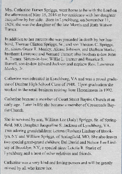 Catherine Farmer Spriggs-obituary