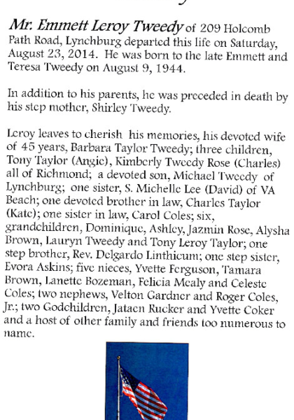 Emmett Leroy Tweedy-obituary