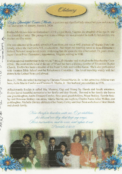 Evelyn Carter Martin-obituary