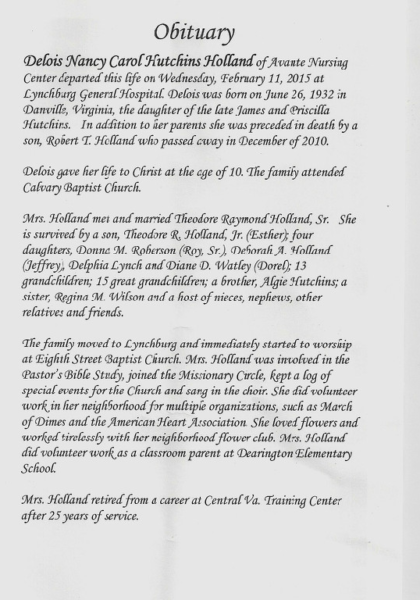 Delois Hutchins Holland-obituary