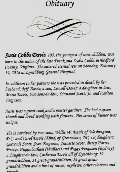 Susie Cobbs Davis-obituary