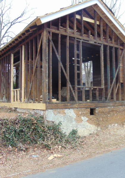 The project continues! This is Doc's dog house located in the rear of the house! Doc did a lot of hunting for recreation, and boy did those dogs bark! Stay tuned for up-dates!