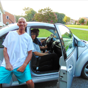 Welcome to the neighborhood, Brookville Village! Ben Beverley DHS-'68, just moved a few doors down from me! Here he is with two of his daughters and the VW! Welcome to the neighborhood, Brookville Village! Ben Beverley DHS-'68, just moved a few doors down from me! Here he is with two of his daughters and the VW!