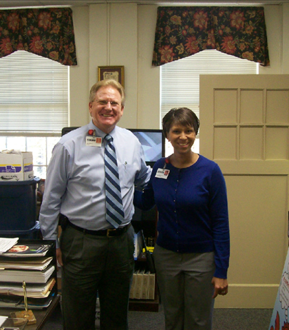 Here is Principal John Blakely, and then Assistant Principal Monica Hendricks! In 2014, Monica was promoted to Principal of Bass Elementary school! Monica is classmate Professor Hermina Walthall Hendrick's daughter in law!
