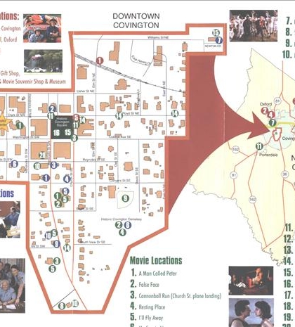 You can get a flyer/map at the Visitor Center, located at 2101 Clark St. in Covington, for filming locations! You can get a flyer/map at the Visitor Center, located at 2101 Clark St. in Covington, for filming locations!