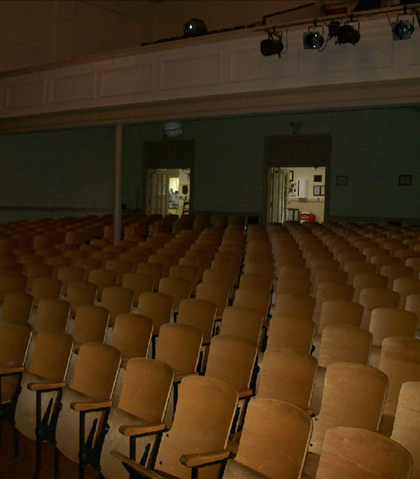 The auditorium! The seats have been redone, and the walls now have a beautiful paint job!