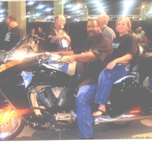 Robert Shaw & wife enjoy their Victory Vision motorcycle! Robert Shaw & wife enjoy their Victory Vision motorcycle!