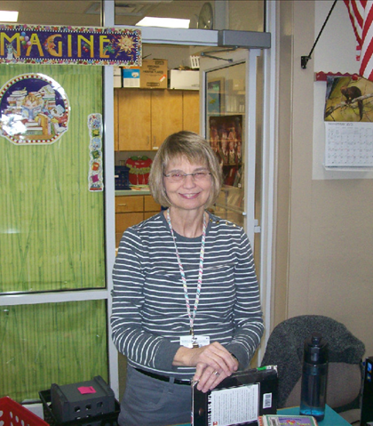 Here is Pat Anderson, library helper!