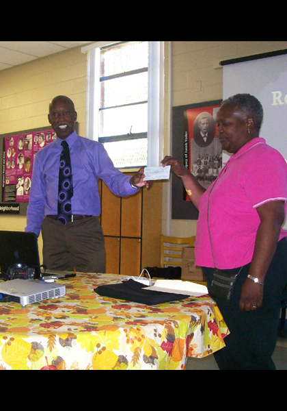 DeBois presenting a check for the Timbridge Hill Community Center-2014! DeBois presenting a check for the Timbridge Hill Community Center-2014!
