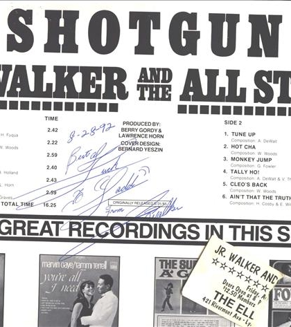 August 1992, the late Jr. Walker came to the Ellington in Lynchburg, here is his autograph!
