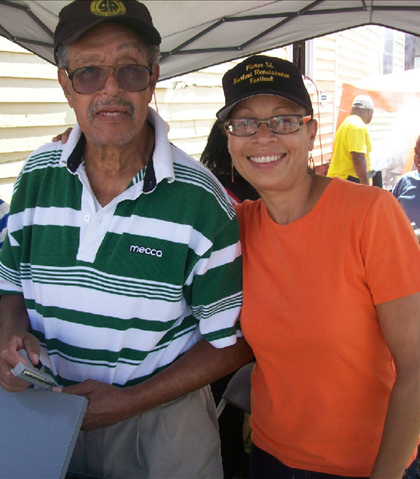 You know that whenever there is a fundraiser, Dr. David Harris is there! Here he is with Shaun Hester from the Ann Spencer House and the Harlem Festival!