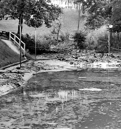 There was a bad storm, and it was a few weeks before the Jefferson pool could reopen! How many remember going down the ramp after a cold shower, to the pool?