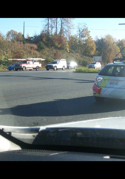 I was driving along Richmond Hwy. in Lynchburg when the Google Maps car passed me! This is how the pictures for Google maps 'street view' are made! Note the camera mounted atop the car! I was driving along Richmond Hwy. in Lynchburg when the Google Maps car passed me! This is how the pictures for Google maps 'street view' are made! Note the camera mounted atop the car!