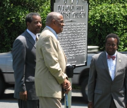 Rev. Warren Anderson, Dr. Virgil Wood & 2011 Lynchburg, Va. Vice-Mayor Johnson at the unveiling of the Historical Marker for Diamond Hill Baptist Church! Rev. Warren Anderson, Dr. Virgil Wood & 2011 Lynchburg, Va. Vice-Mayor Johnson at the unveiling of the Historical Marker for Diamond Hill Baptist Church!
