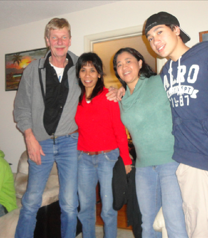 Celebrating their safe return after being kidnapped in the Phillipines, Kevin & Gerfa! l-r: Heiko Lunsmann, Zee, and cousin Kevin Lunsmann! Their ordeal was featured on the 20/20 news show!