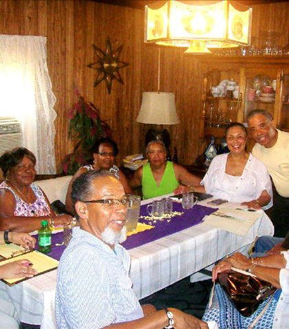 Helen Rucker, Patsy Pennix, Ruvenia Coleman, Rosa Arrington Thomas, Lolita Mason Warwick, Rat Barnett, Sam Pinn, Wanda Porter, & Frank Hughes, planning the 50th class reunion! Helen Rucker, Patsy Pennix, Ruvenia Coleman, Rosa Arrington Thomas, Lolita Mason Warwick, Rat Barnett, Sam Pinn, Wanda Porter, & Frank Hughes, planning the 50th class reunion!