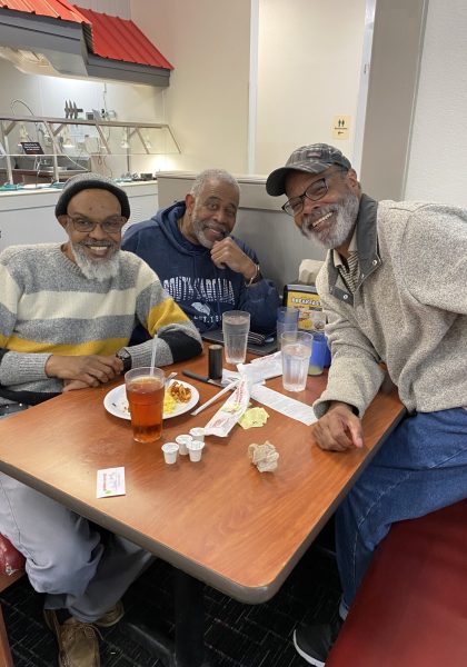 May 2023, MadLad, William "Tommy" Green, Rabbi Hubbard, having a breakfast buffett!