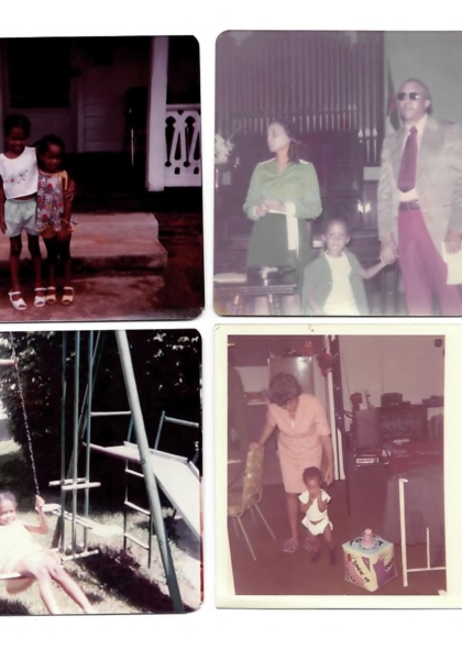 Toni and one of her friends! At Jackson St. church! On the swing set at my parents house! My Mom and Toni when we moved to Stratford Hall Apts. in 1973!