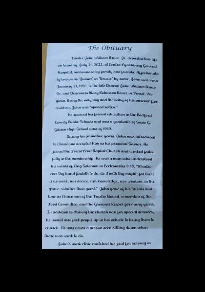 Trustee John William Bruce-obituary pt 1