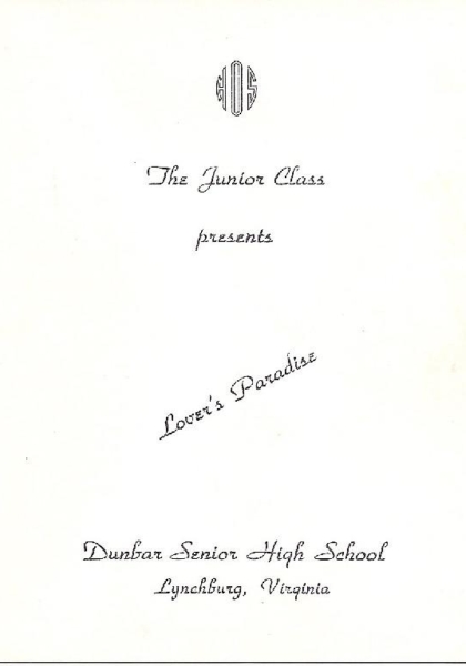 Dunbar High Prom Program!