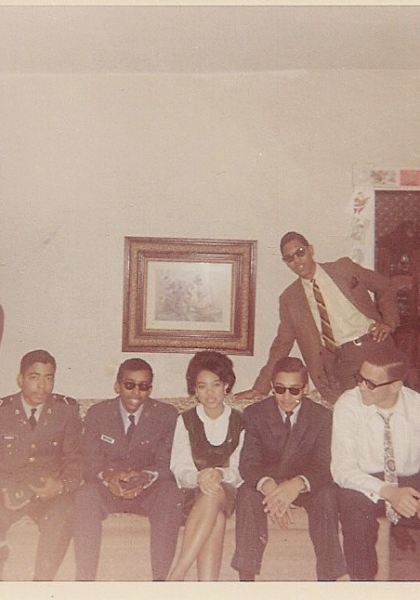Our classmates younger: Rodney Camm, Ray Barnett, Sam Pinn, Howard Fowler, standing Bill Reid!