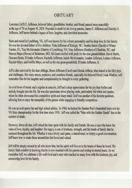 Lawrence Jefferson-obituary