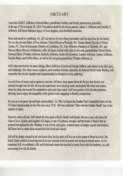 Lawrence Jefferson-obituary