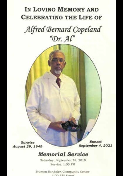 Dr. Alfred Bernard Copeland Dr. Alfred Bernard Copeland