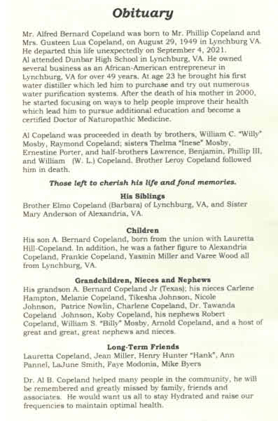 Dr. Alfred Bernard Copeland-obituary Dr. Alfred Bernard Copeland-obituary
