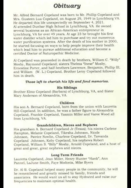 Dr. Alfred Bernard Copeland-obituary Dr. Alfred Bernard Copeland-obituary